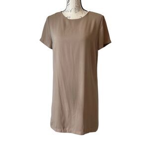 Lulu’s Tan Nude Sheath Sheer Lined Knee Length Dress M